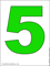 цифра пять зеленая