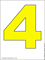 цифра четыре желтая
