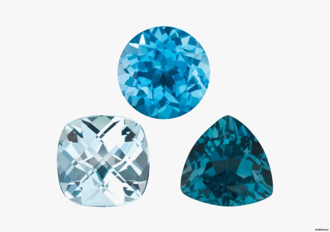 три оттенка голубого топаза